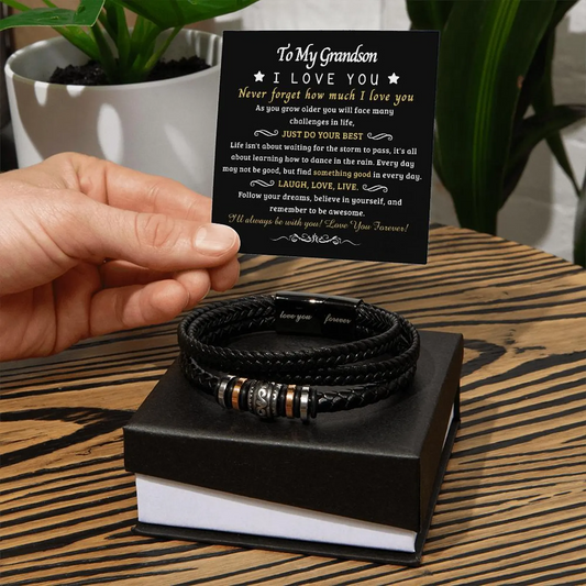 "To My Grandson" I Love You Bracelet